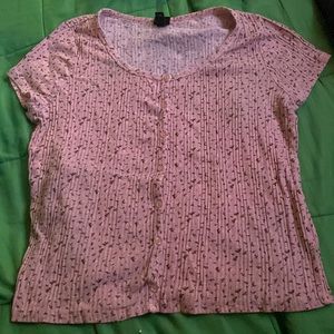 Pink floral crop top